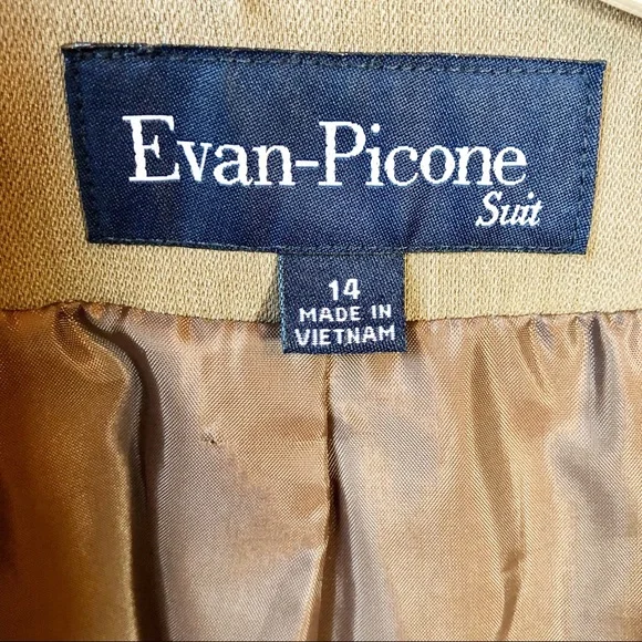 Evan Piccone Brown Tan one-button Blazer Sz 14 - Picture 4 of 7